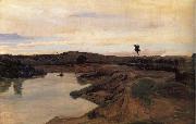 Corot Camille, The walk of Poussin Campina of Rome